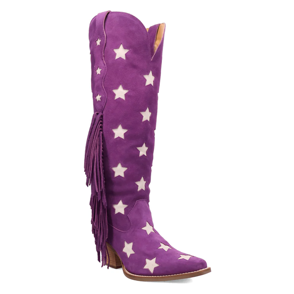 Super Star Fringe Tooled-Inlay Snip Toe Pull On Boots - Image 2