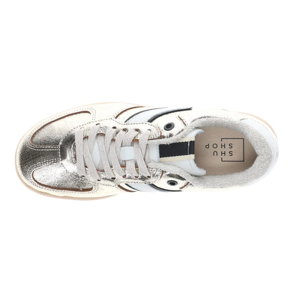 Sylvia Metallic Lace Up Sneakers - Image 4