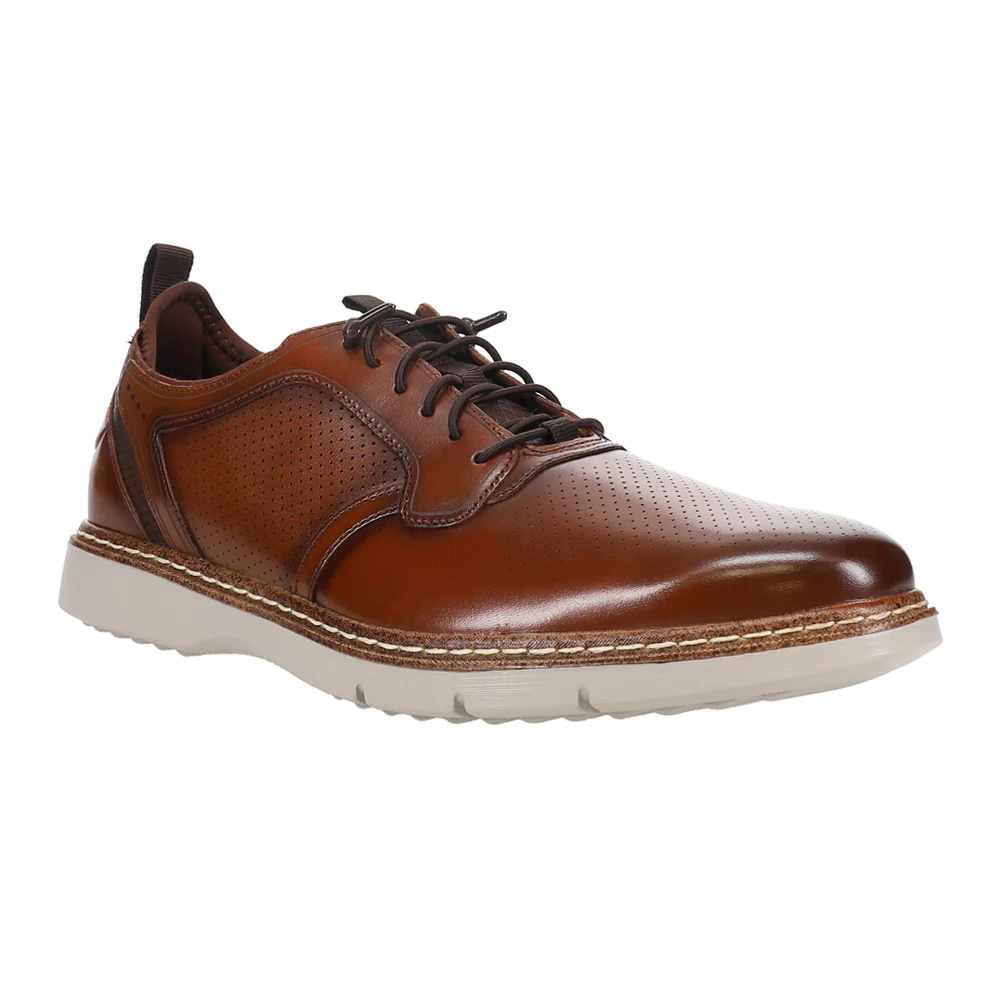 Sync Plain Toe Elastic Lace Up Oxford Shoes - Image 2