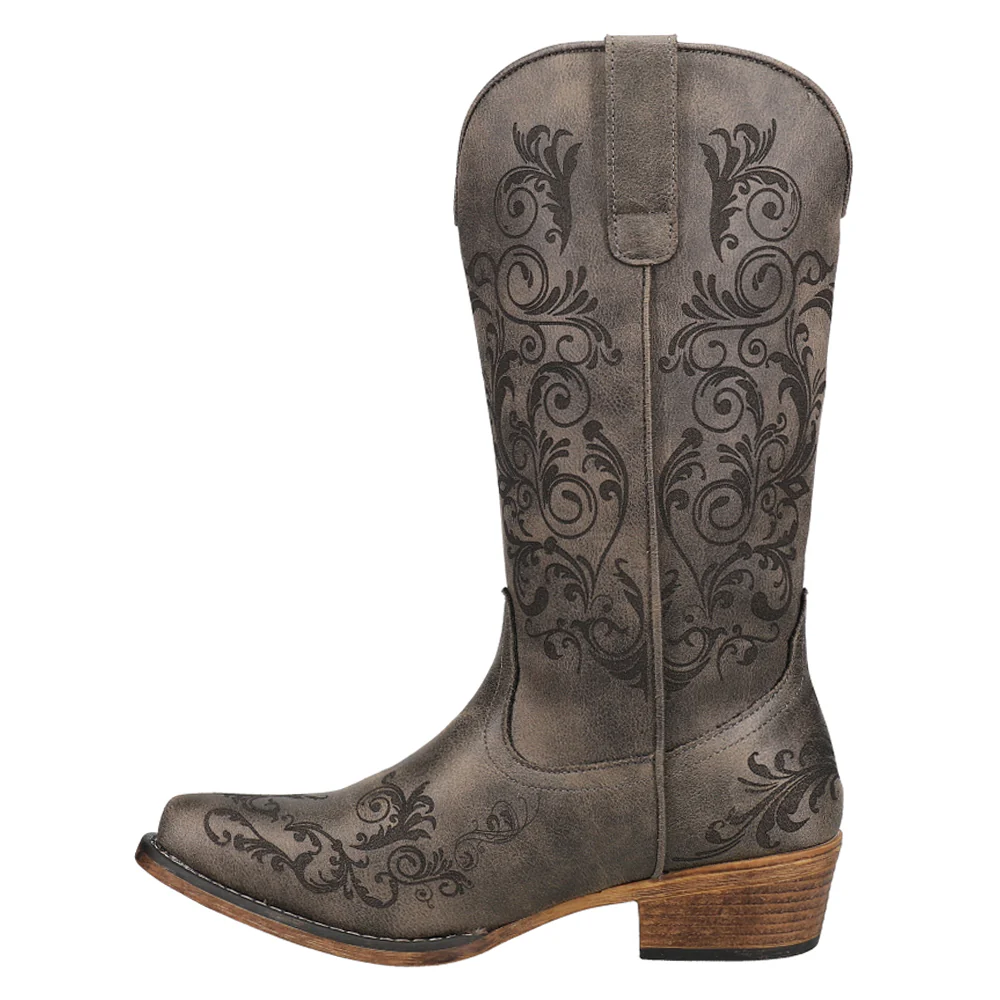 Tall Stuff Embroidery Round Toe Cowboy Boots - Image 3