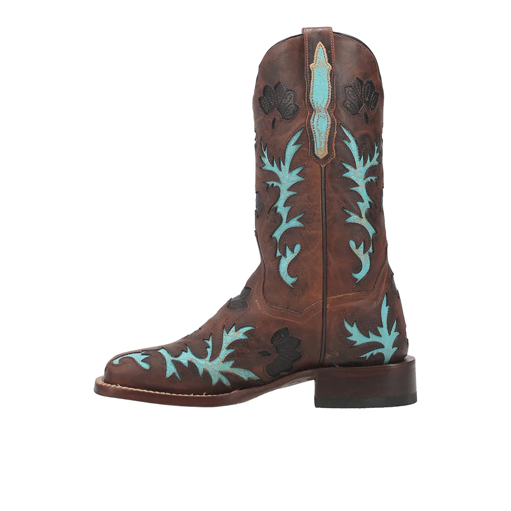 Tamarind Tooled-Inlay Square Toe Cowboy Boots - Image 3
