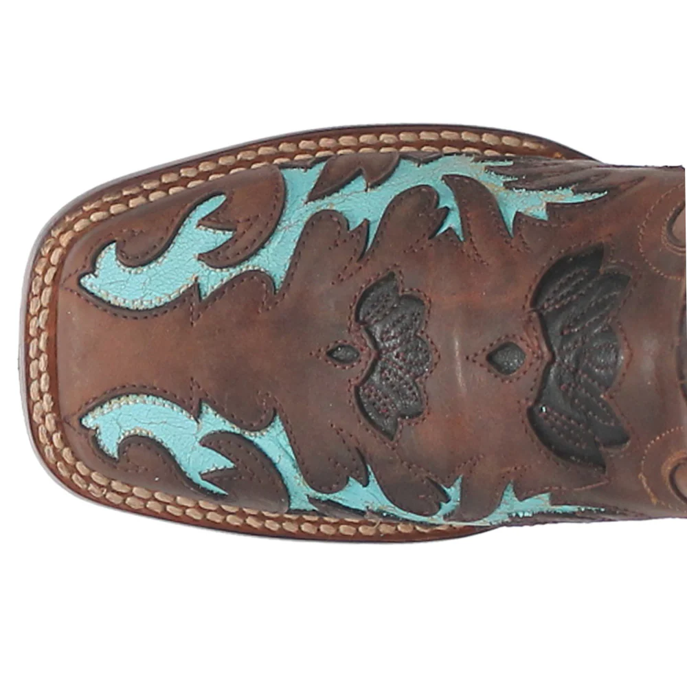 Tamarind Tooled-Inlay Square Toe Cowboy Boots - Image 4
