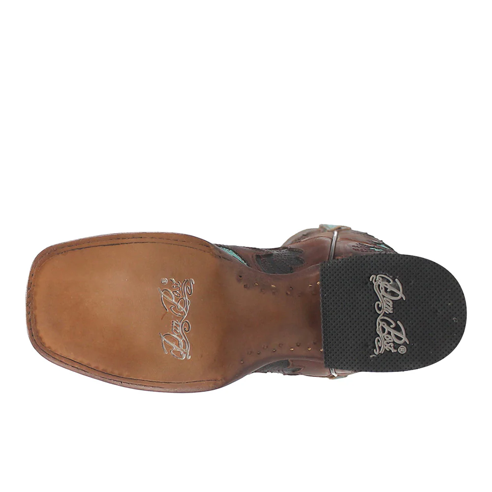 Tamarind Tooled-Inlay Square Toe Cowboy Boots - Image 5