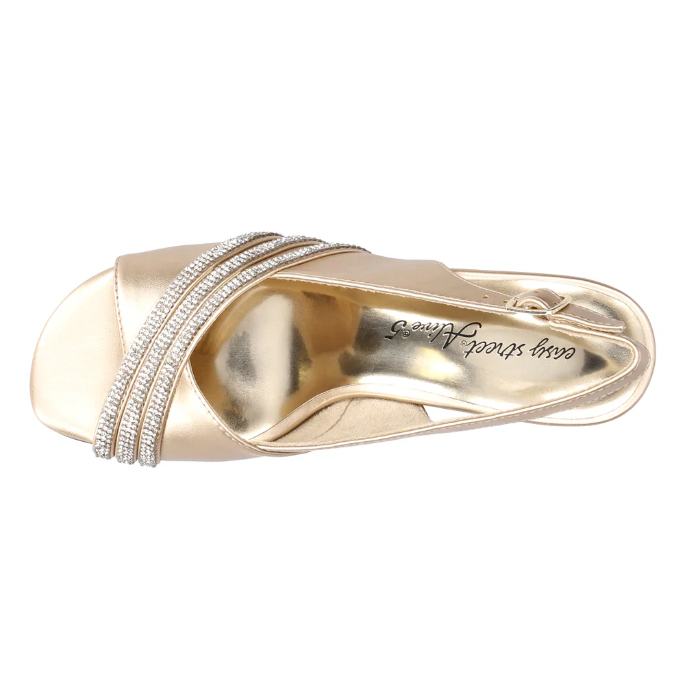 Teton Metallic Rhinestone Slingback Sandals - Image 4