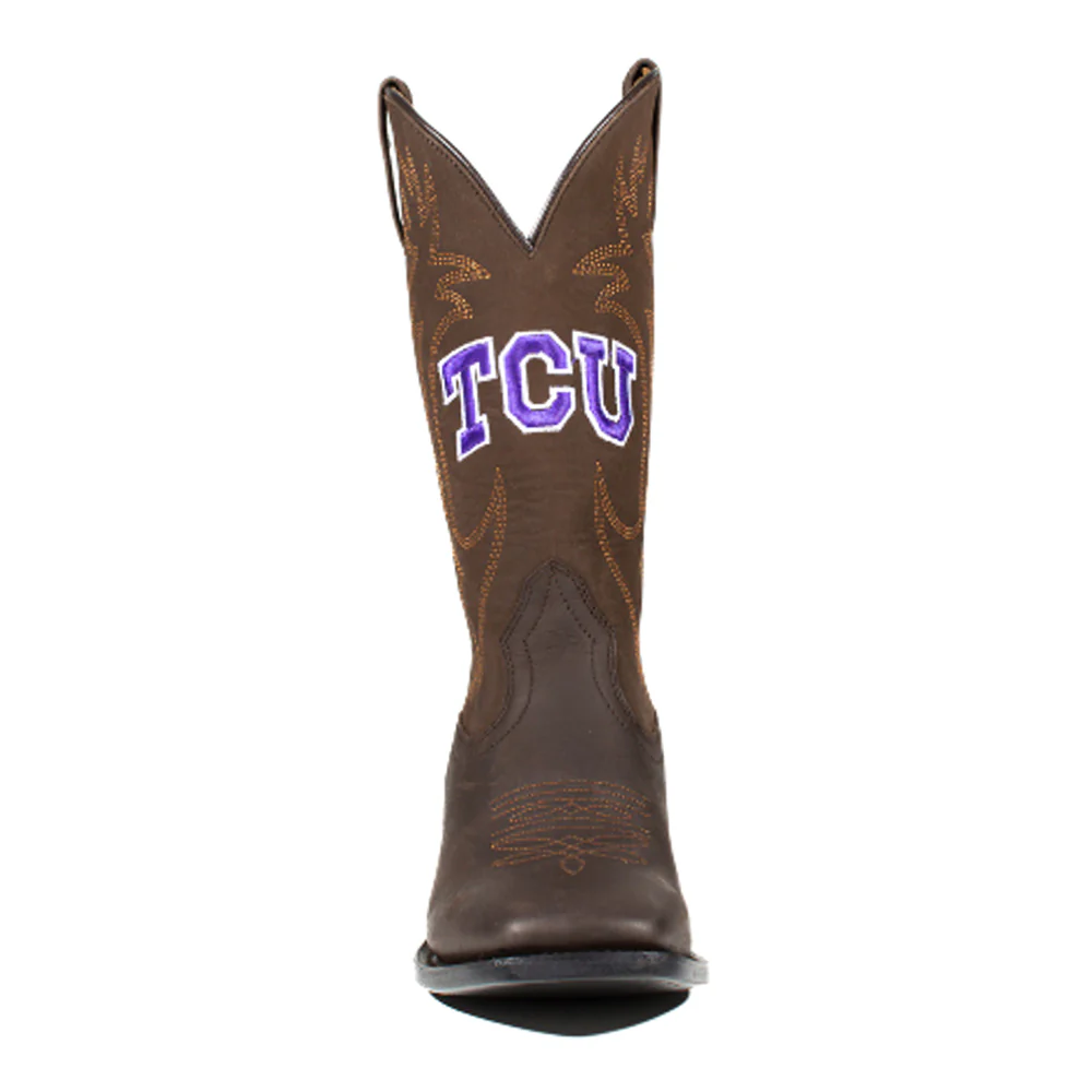 Texas Christian University Embroidered Square Toe Cowboy Boots - Image 4