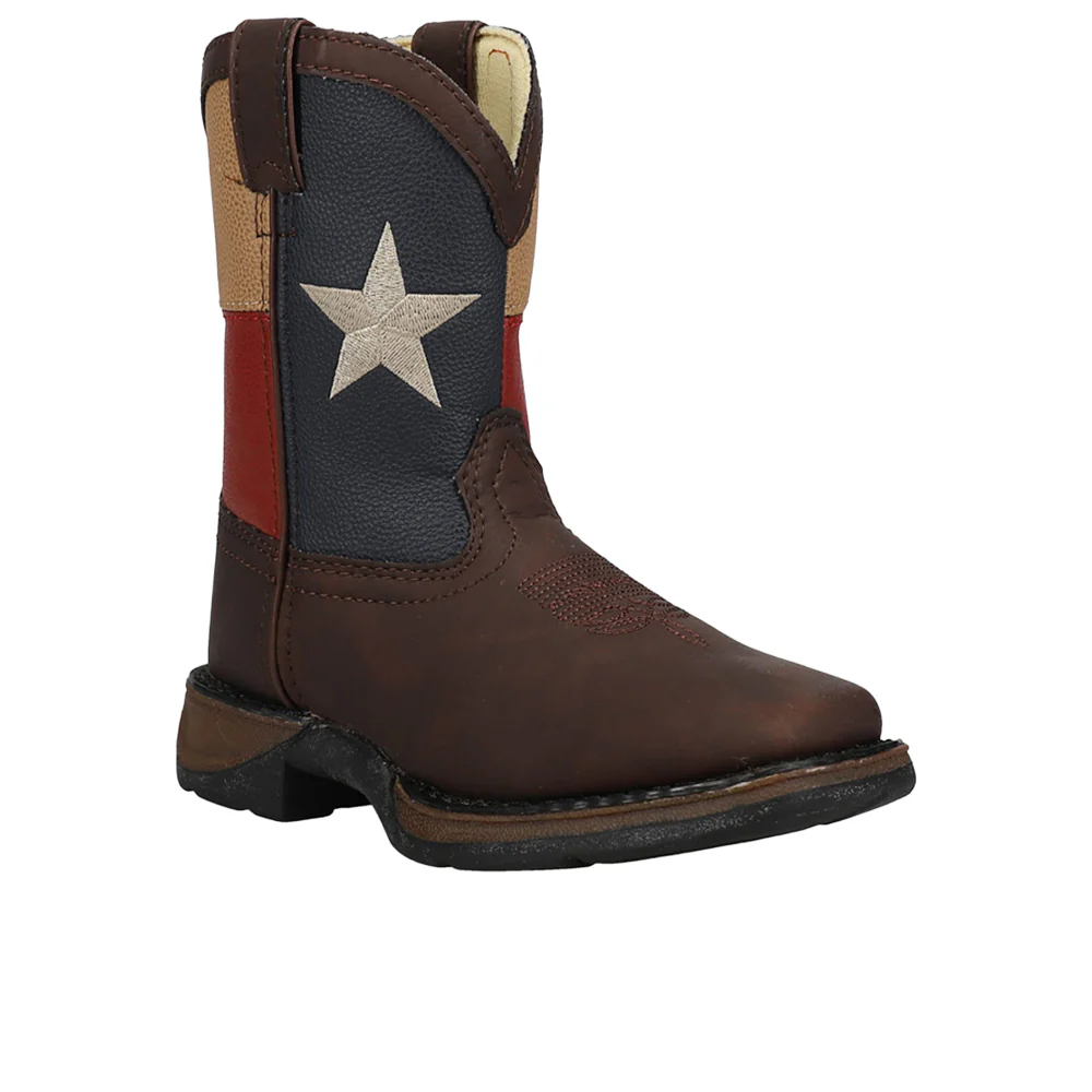 Texas Flag Square Toe Pull On Cowboy Boots (Little Kid - Big Kid) - Image 2