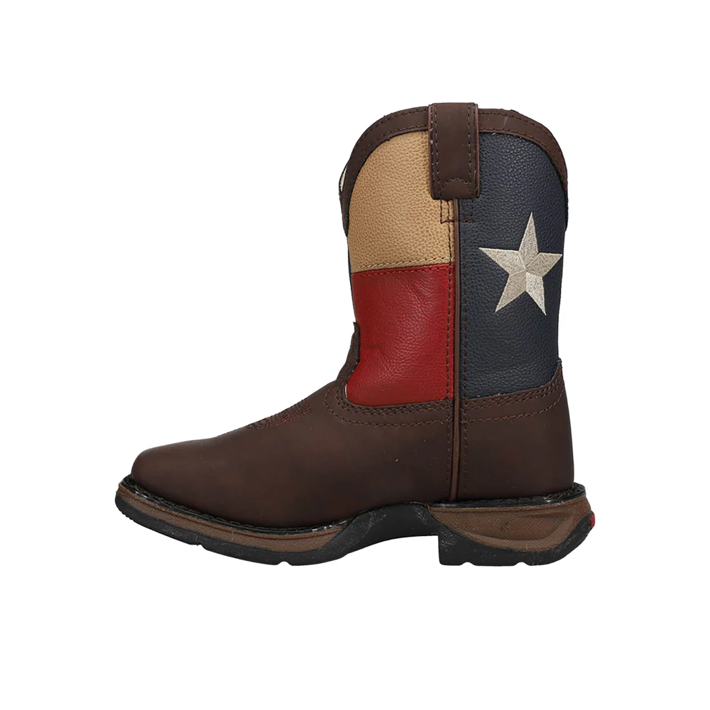 Texas Flag Square Toe Pull On Cowboy Boots (Little Kid - Big Kid) - Image 3
