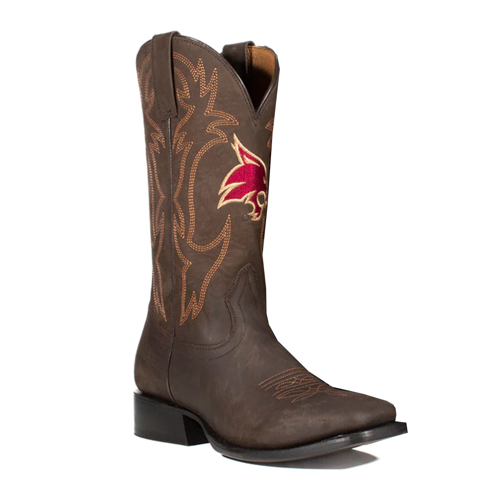 Texas State University Embroidered Square Toe Cowboy Boots - Image 2