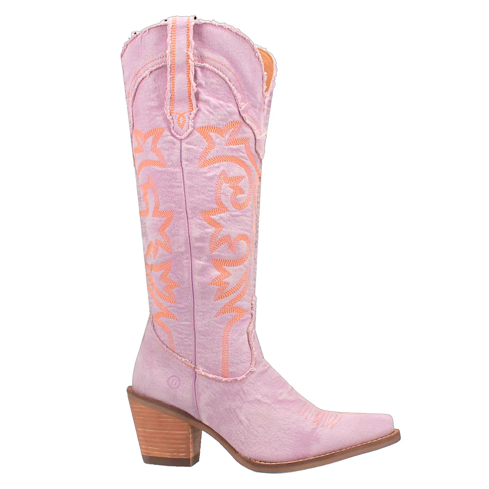 Texas Tornado Embroidered Snip Toe Pull On Boots