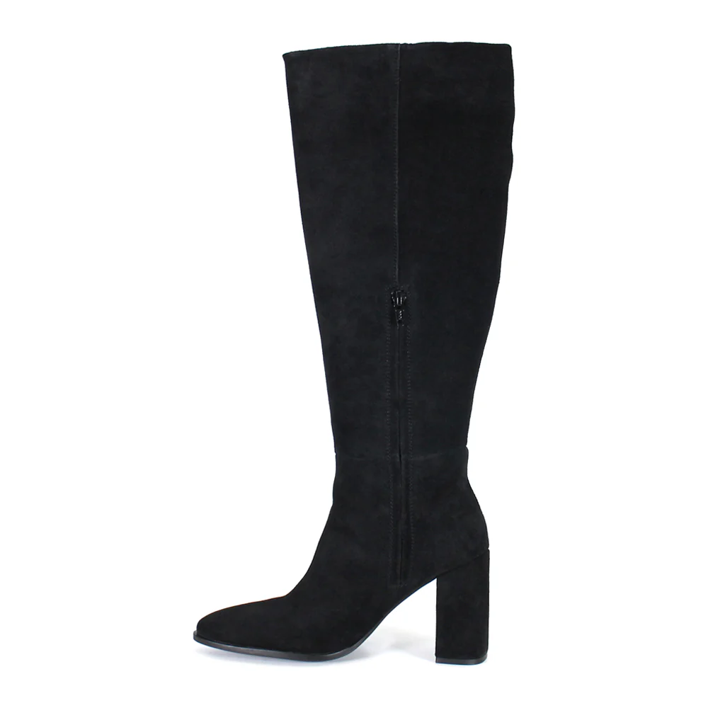 Text Back Pointed Toe Zippered Boots - Image 3