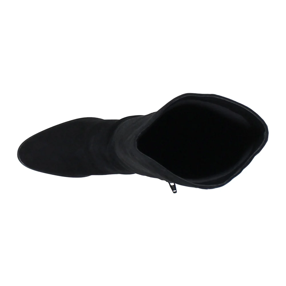 Text Back Pointed Toe Zippered Boots - Image 4