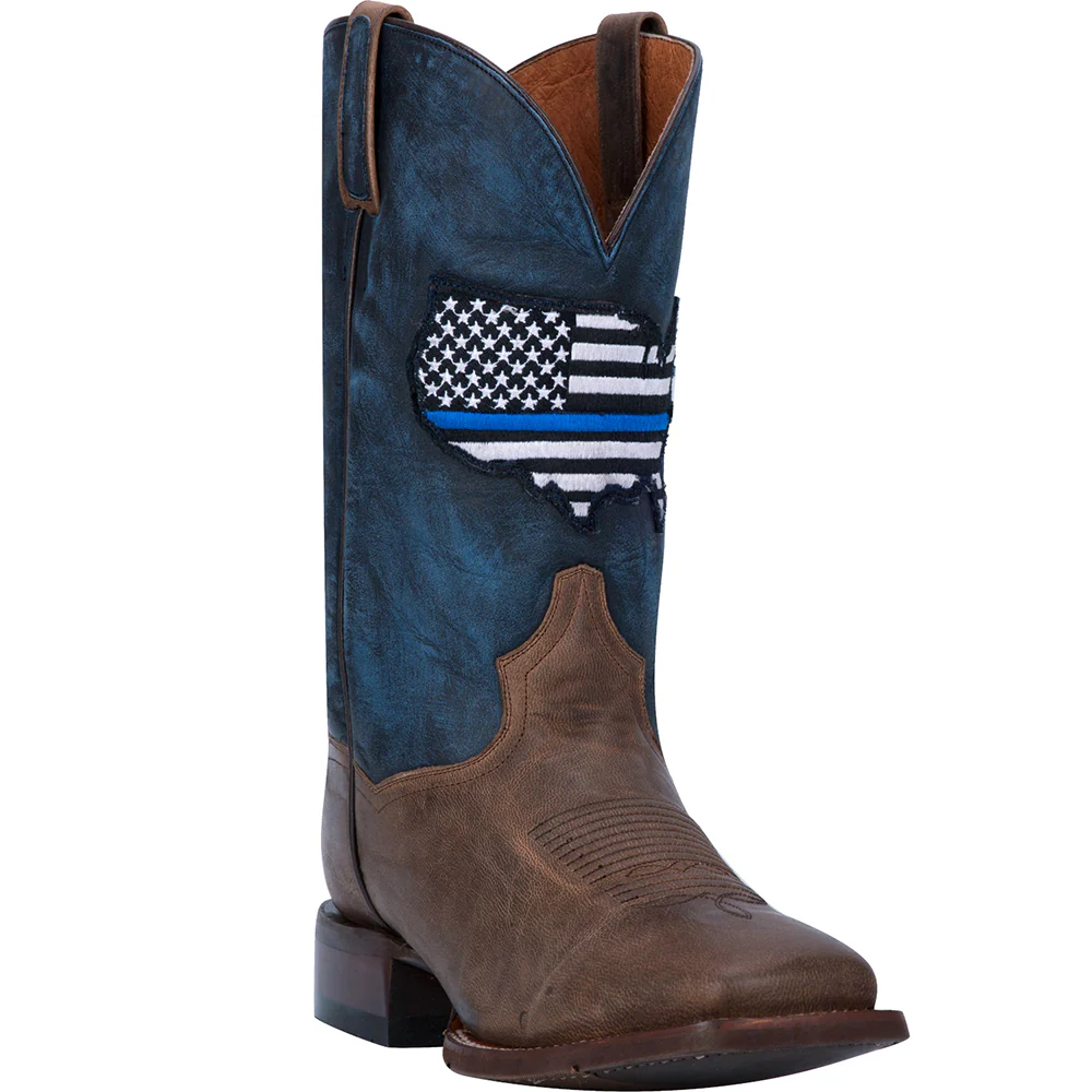 Thin Blue Line Square Toe Cowboy Boots - Image 2