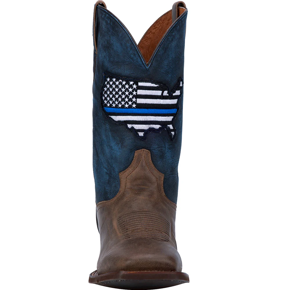 Thin Blue Line Square Toe Cowboy Boots - Image 5