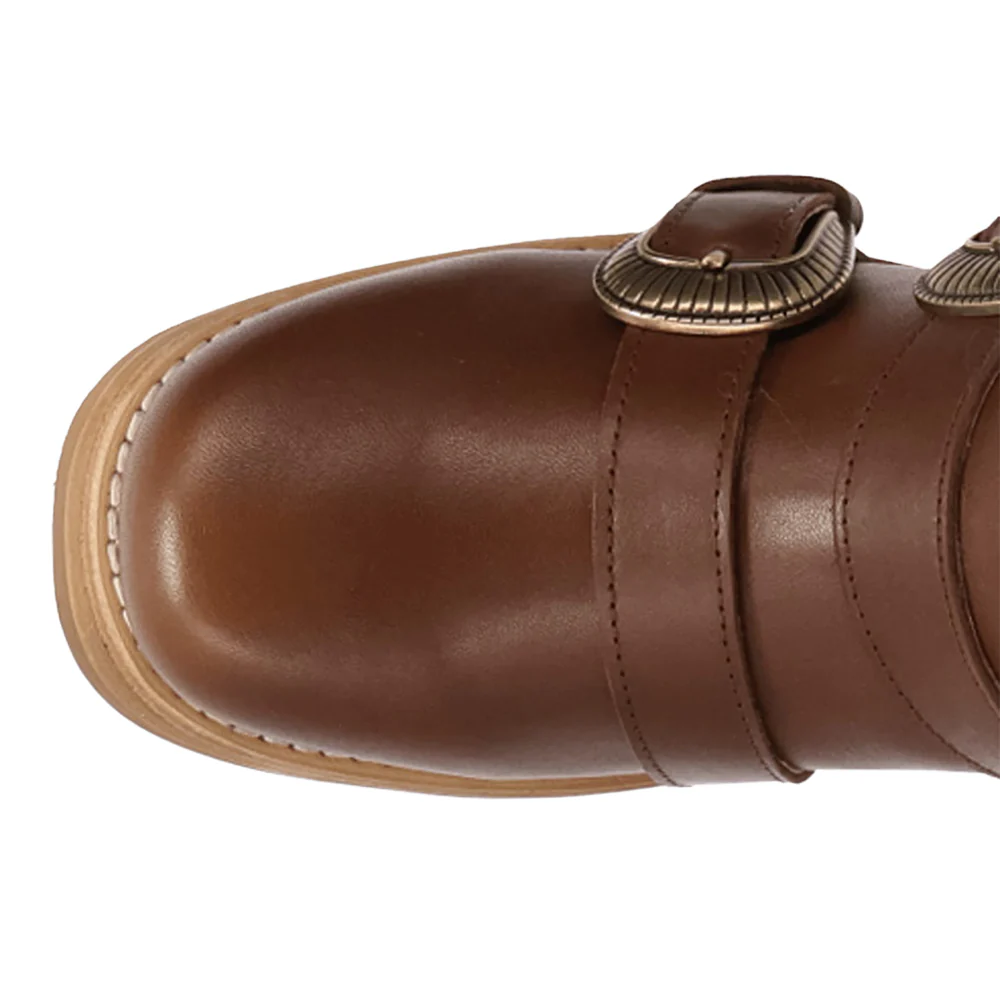 Topanga Leather Round Toe Zippered Booties - Image 4