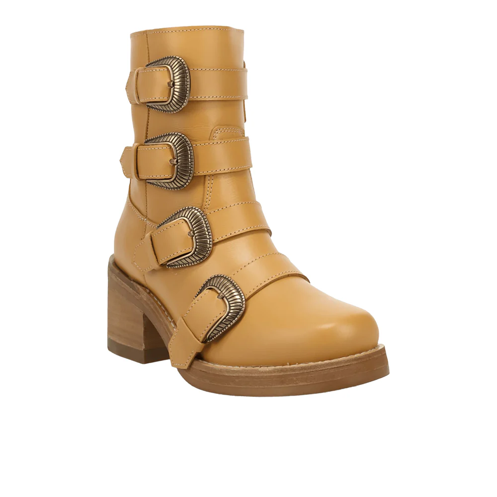 Topanga Leather Round Toe Zippered Booties - Image 2