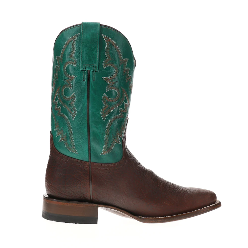 Tough Embroidered Square Toe Pull On Cowboy Boots