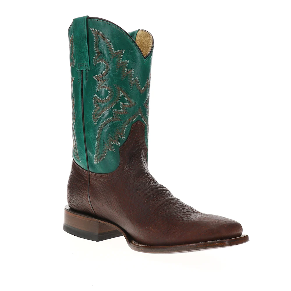 Tough Embroidered Square Toe Pull On Cowboy Boots - Image 2