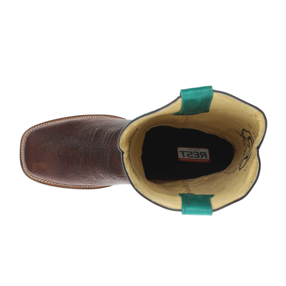 Tough Embroidered Square Toe Pull On Cowboy Boots - Image 4