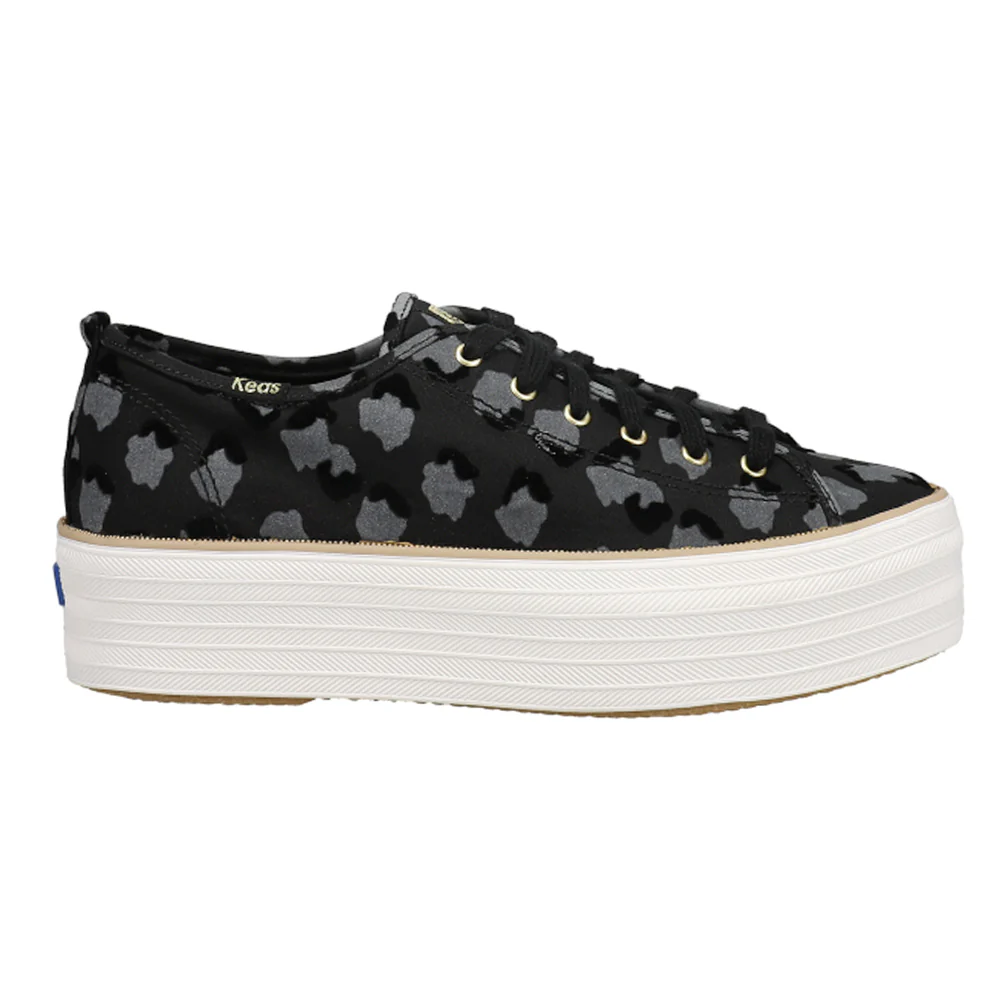 Triple Up Metallic Canvas Lace Up Sneakers