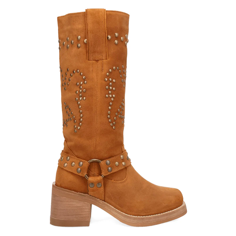 Troubadour Studded Round Toe Pull On Boots