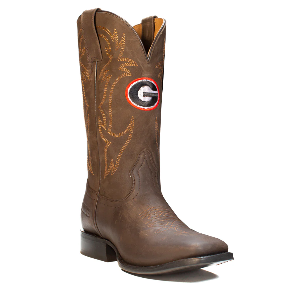 University of Georgia Embroidered Square Toe Cowboy Boots - Image 2