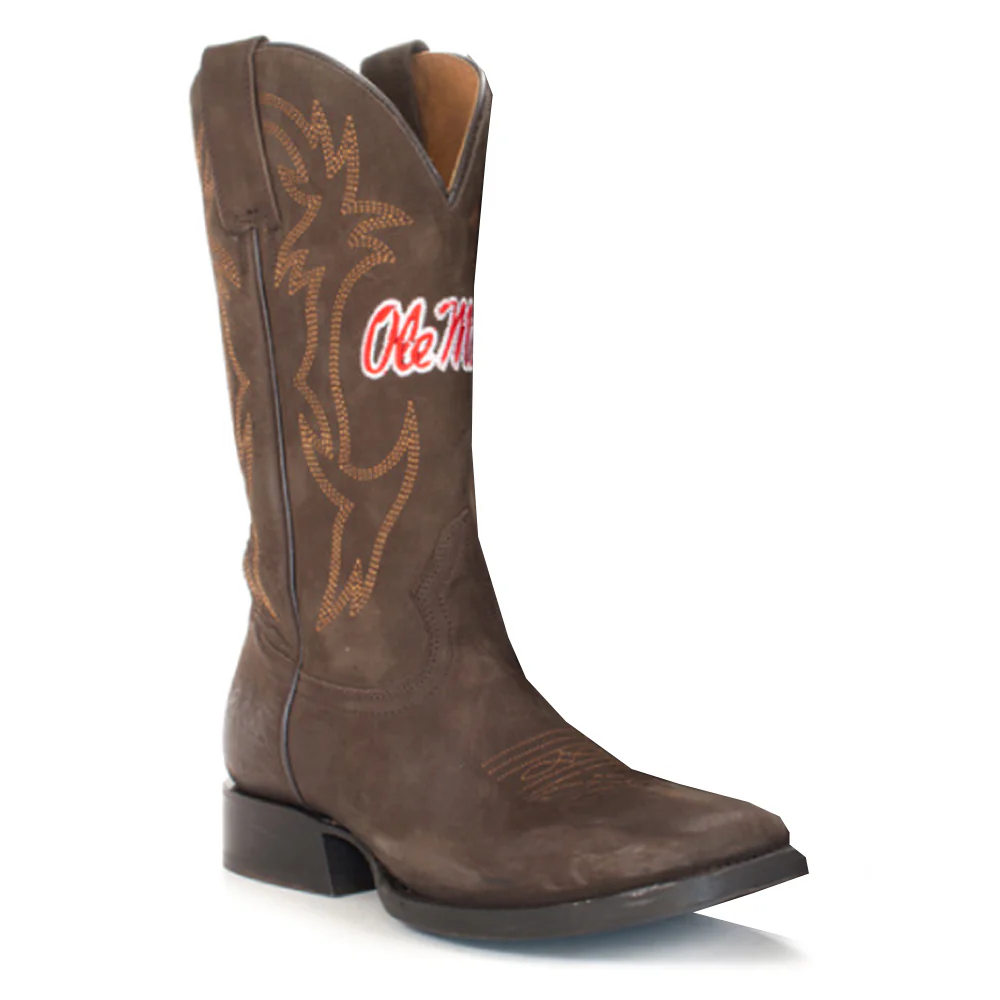 University of Mississippi Embroidered Square Toe Cowboy Boots - Image 2