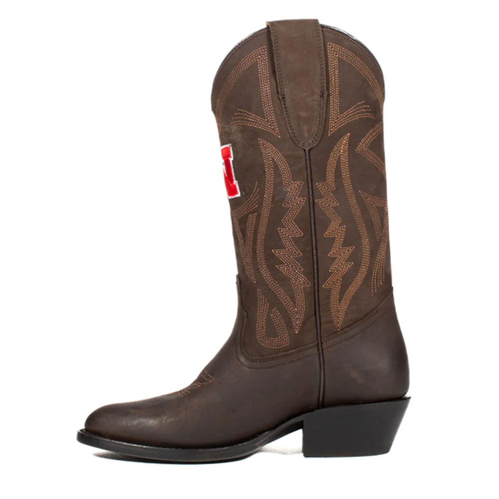 University of Nebraska Embroidered Round Toe Cowboy Boots - Image 3