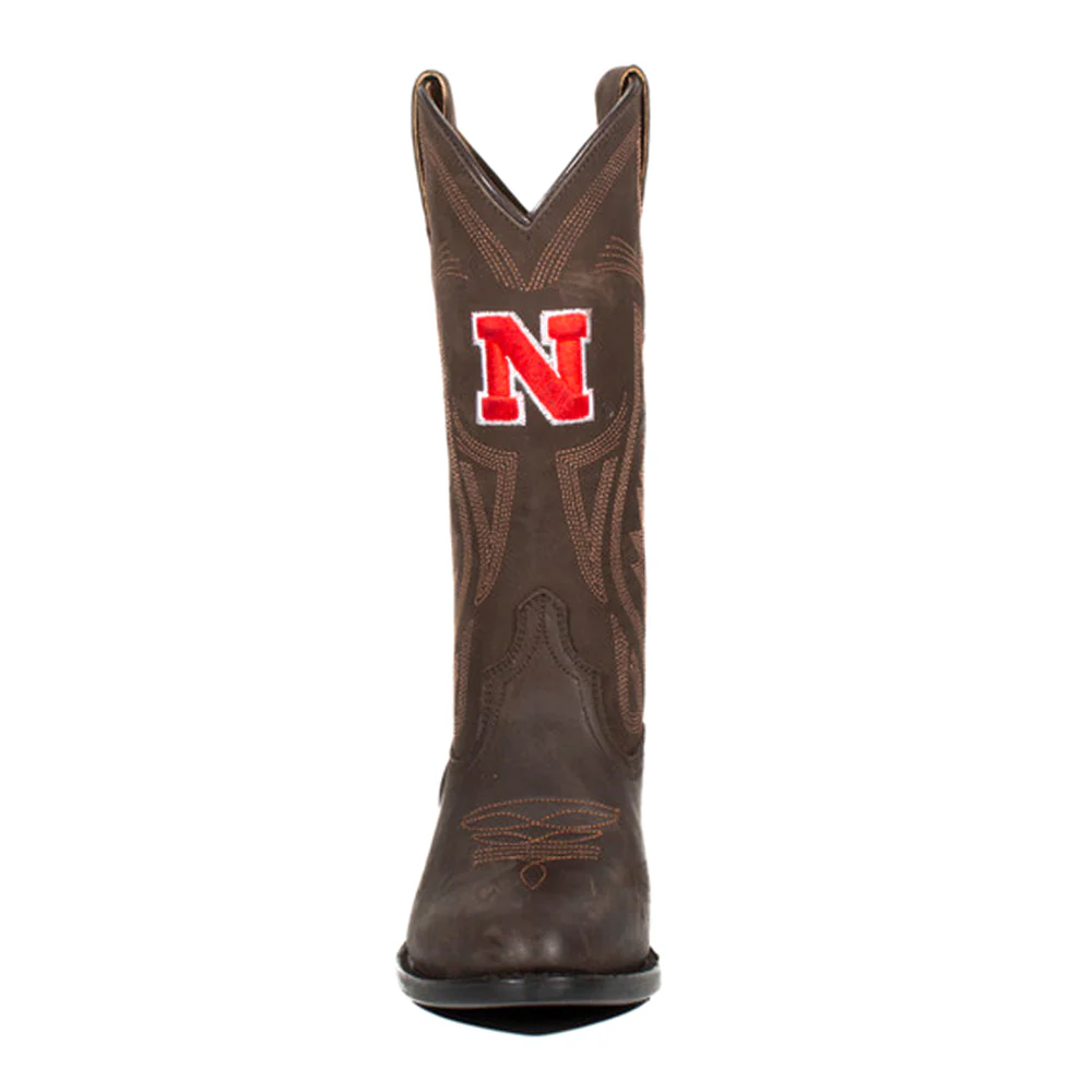 University of Nebraska Embroidered Round Toe Cowboy Boots - Image 4