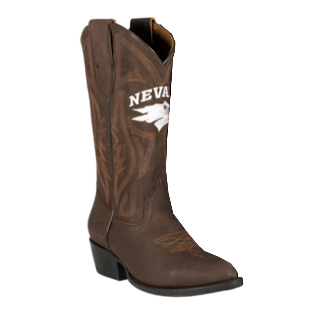 University of Nevada Reno Embroidered Round Toe Cowboy Boots - Image 2