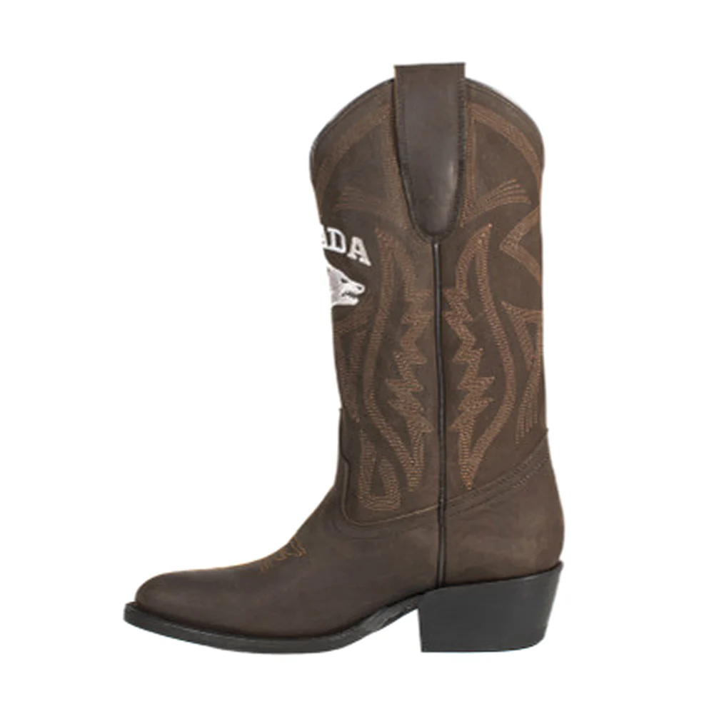 University of Nevada Reno Embroidered Round Toe Cowboy Boots - Image 3