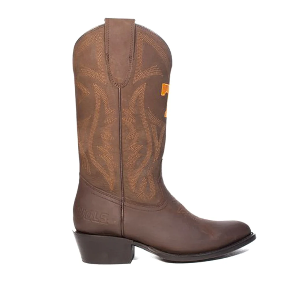 University of Tennesee Embroidered Round Toe Cowboy Boots