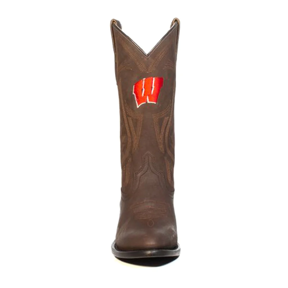 University of Wisconsin Embroidered Round Toe Cowboy Boots - Image 4
