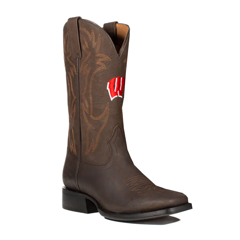 University of Wisconsin Embroidered Square Toe Cowboy Boots - Image 2