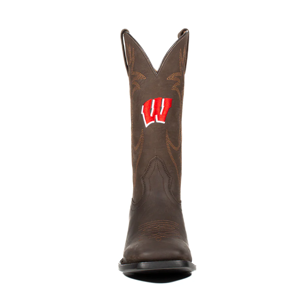 University of Wisconsin Embroidered Square Toe Cowboy Boots - Image 4