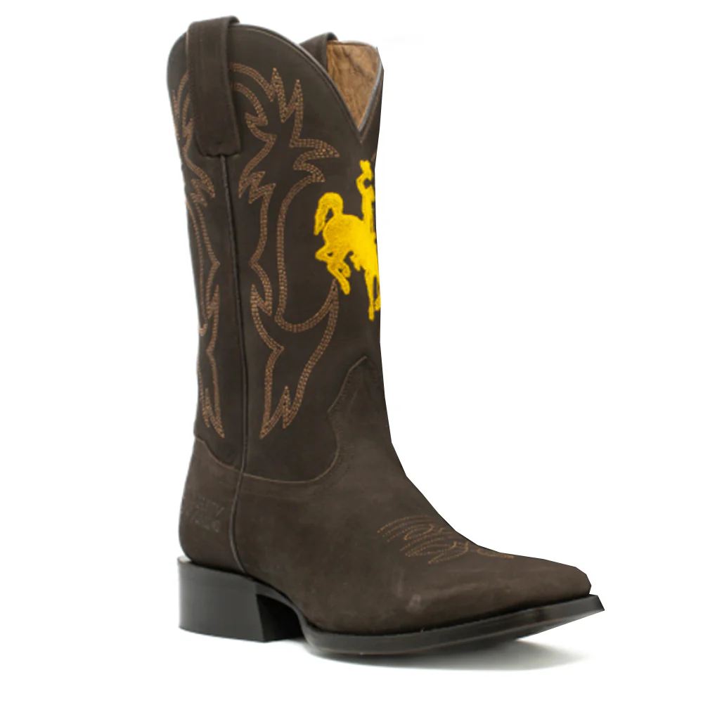 University of Wyoming Embroidered Square Toe Cowboy Boots - Image 2