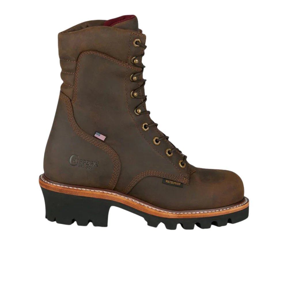 USA Super Logger 8 Inch Waterproof Soft Toe Work Boots