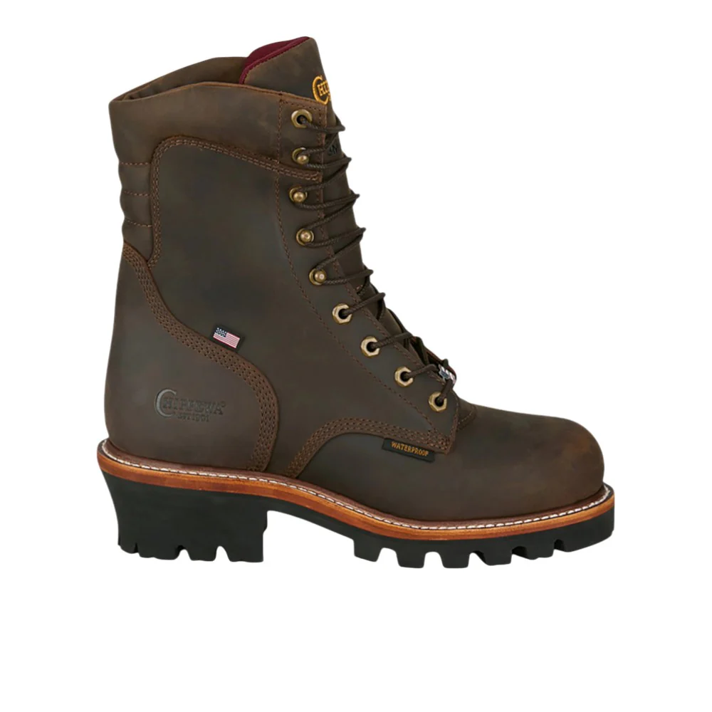 USA Super Logger 8 Inch Waterproof Round Toe Work Boots