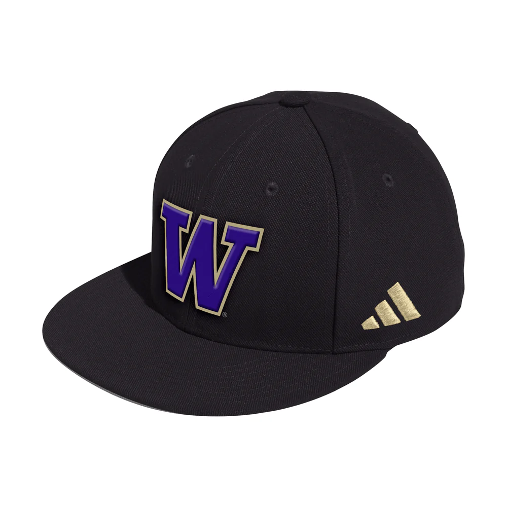 Washington Huskies Fitted Wool Flat Brim Cap