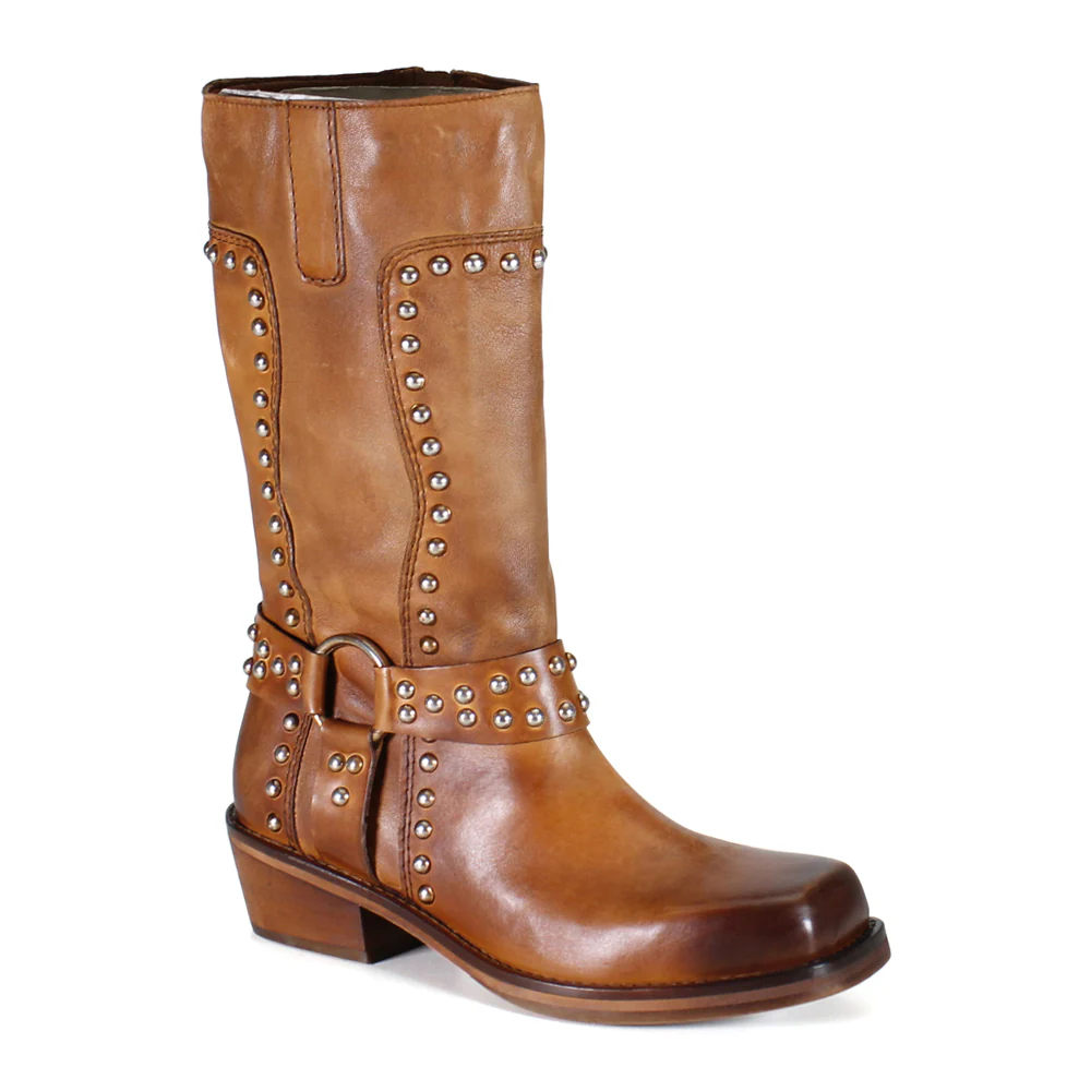 Val Uable Studded Motorcycle Boots - Image 2