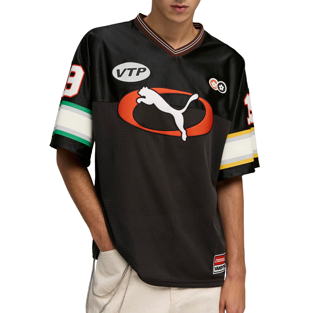PUMA X Vandythepink Graphic V-Neck Short Sleeve Replica Jersey - Image 3