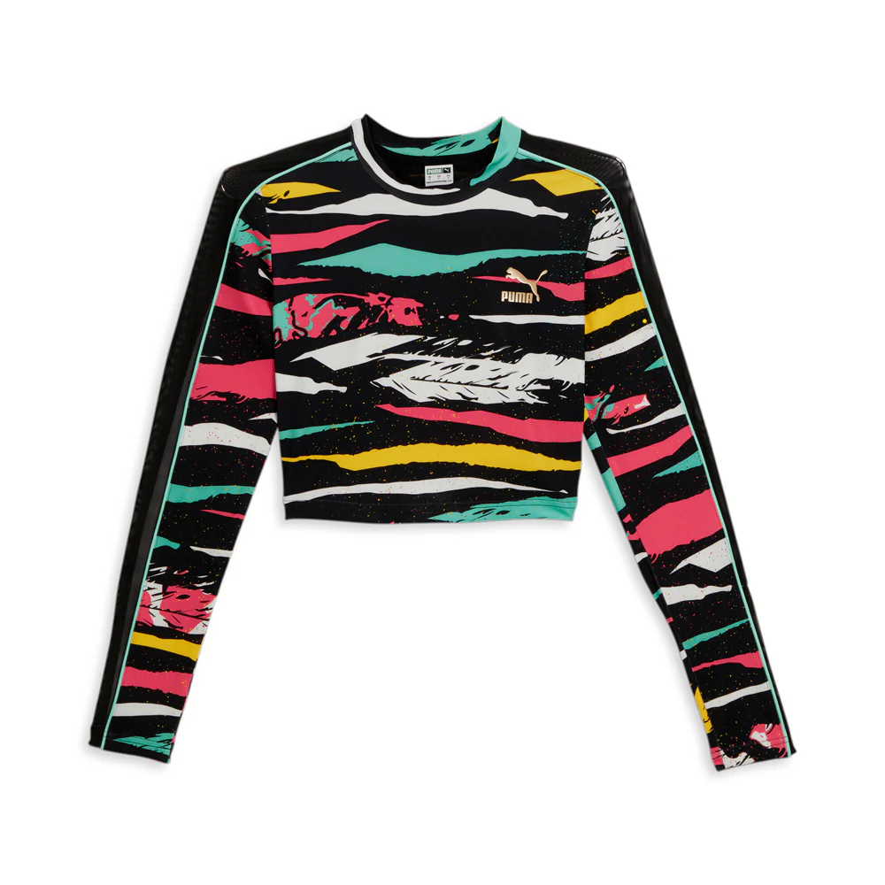 WAL T7 Cropped Mock Neck Long Sleeve Pullover Top
