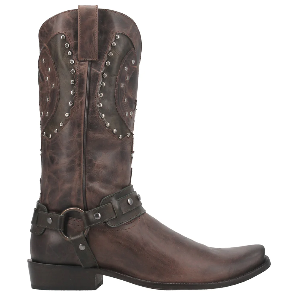 War Eagle Studded Square Toe Pull On Boots