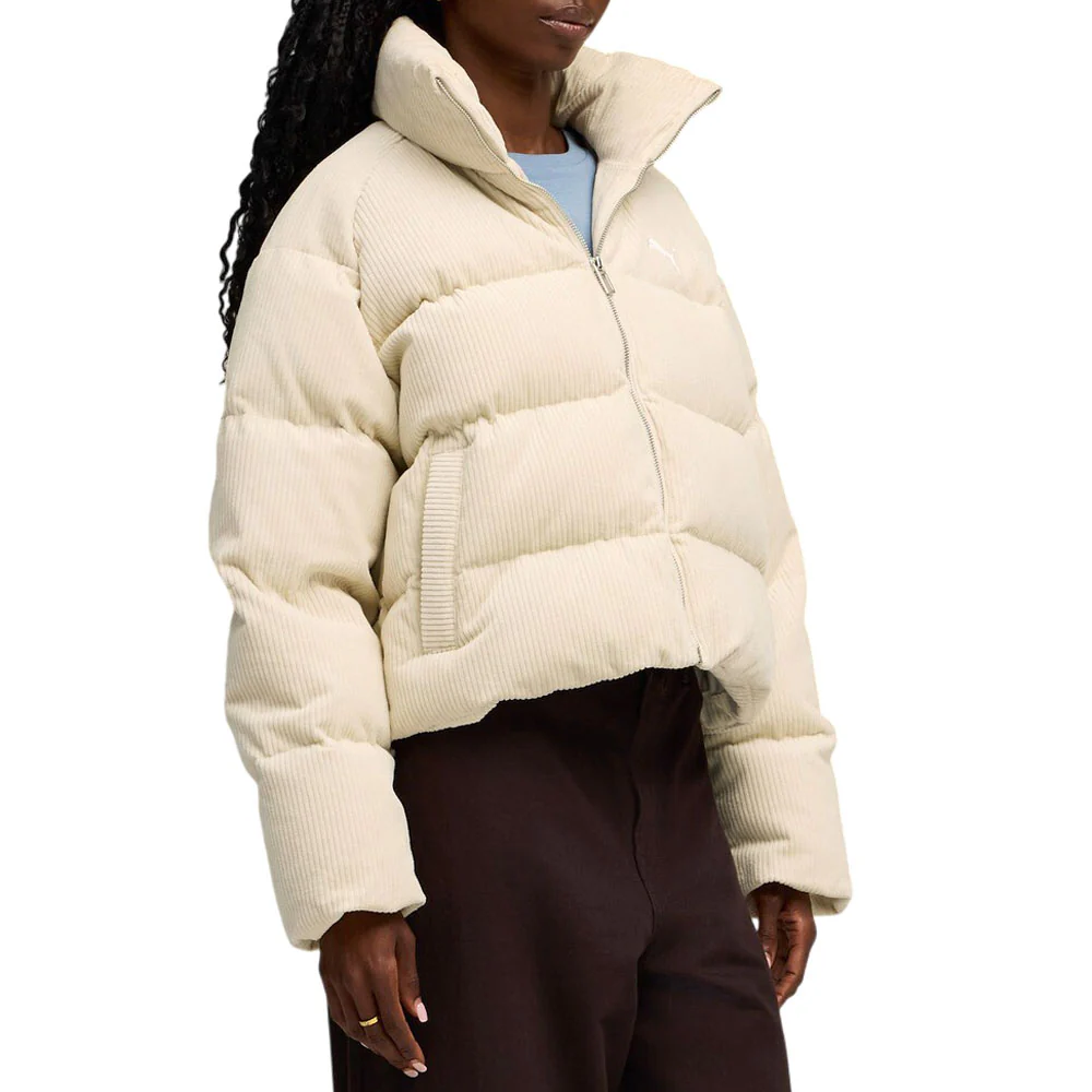 Wardrobe Essentials Corduroy Full Zip Puffer Coat - Image 5