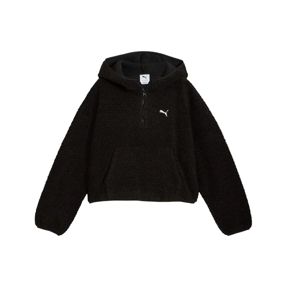 Wardrobe Essentials Oversized Polar Fleece Quarter Zip Hoodie