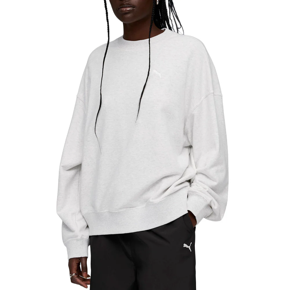Wardrobe Essentials Short Oversized Crew Neck Sweatshirt - Image 3