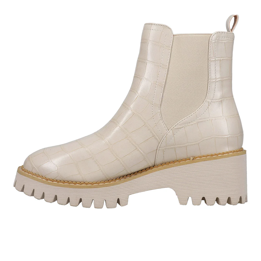Whatever Croc Embossed Round Toe Chelsea Boots - Image 3