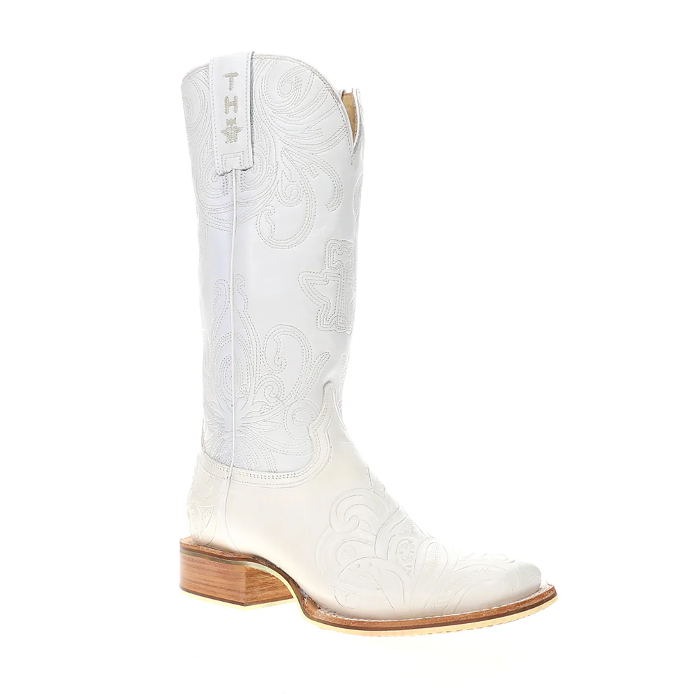 White Wedding Square Toe Cowboy Boots - Image 2