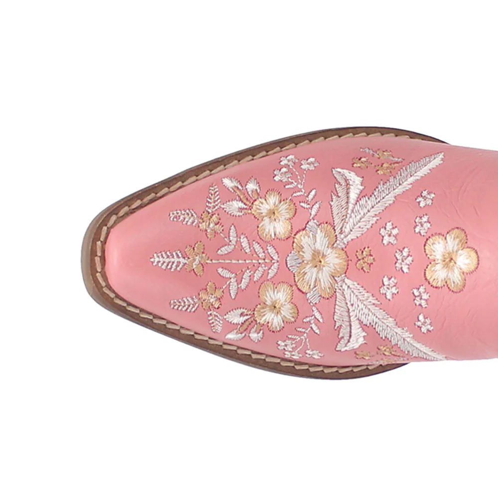Wildflower Floral Embroidered Mule Pointed Toe Boots - Image 4