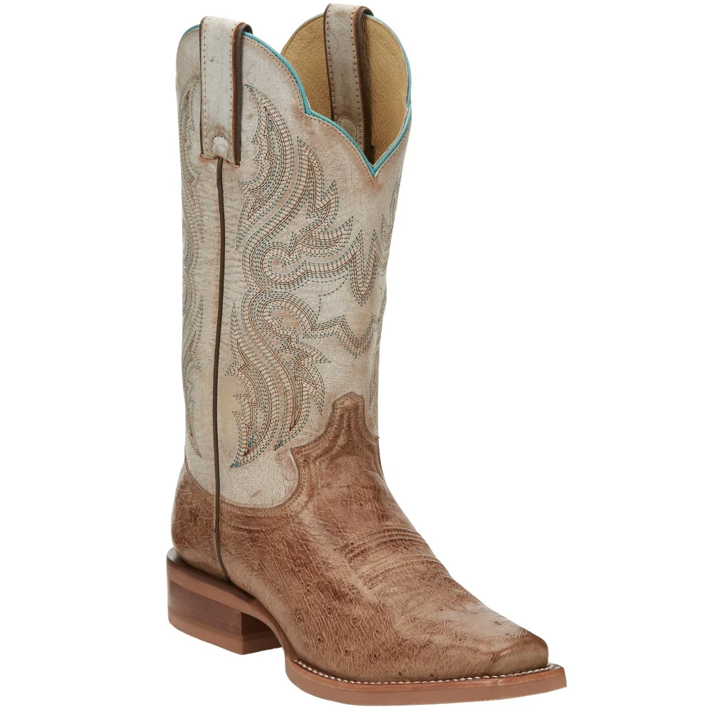 Willa Smooth Ostric Square Toe Pull On Cowboy Boots - Image 2