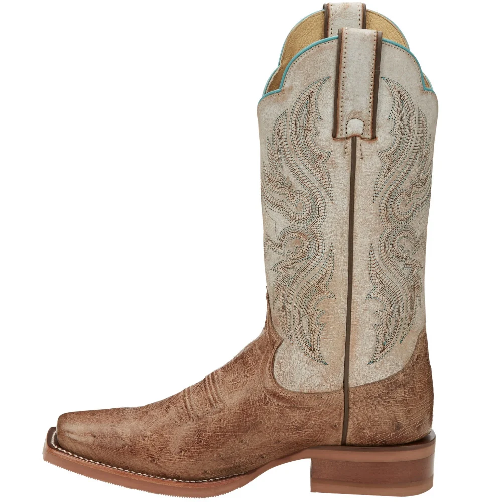 Willa Smooth Ostric Square Toe Pull On Cowboy Boots - Image 3